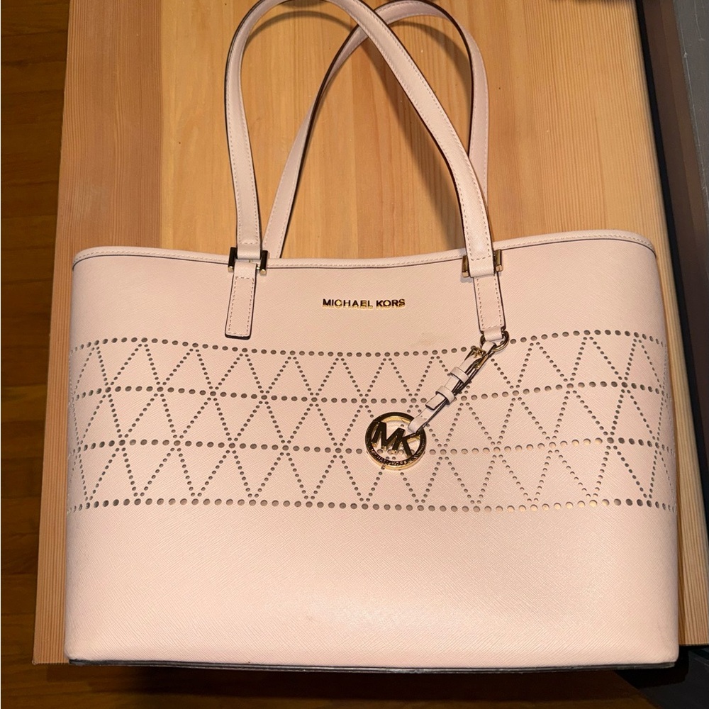 Michael Kors Blush Shoulder Bag with Gold Details